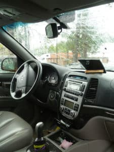 Cracked windshield