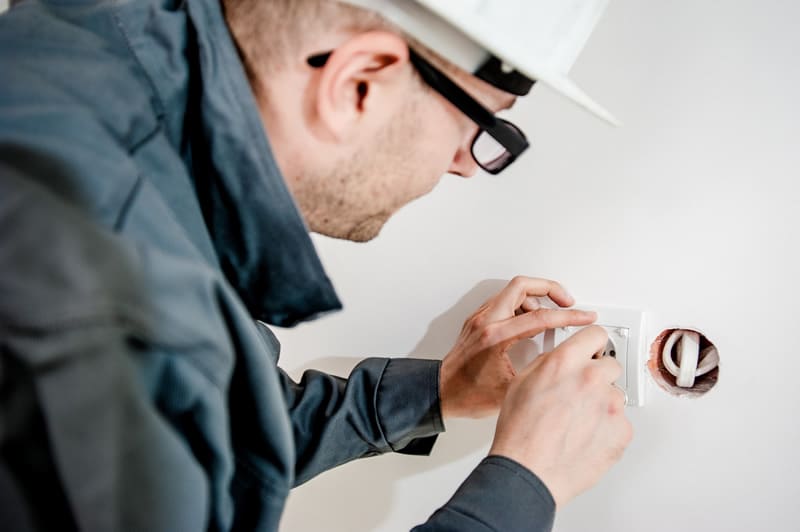 Man running an energy audit