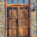 A wooden door.