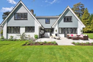 A home with many different numbered window panes