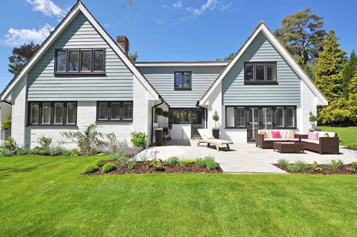 A home with many different numbered window panes