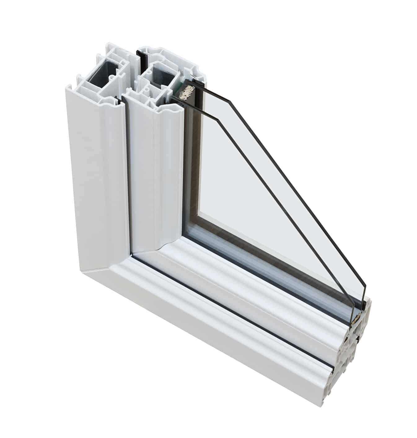 UPVC Double glazing cross section