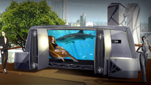 A futuristic self driving car