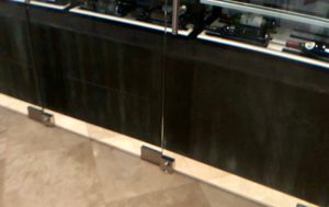 A glass streaked door.