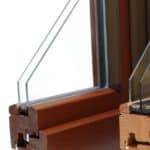 Double glazing glass close up