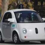 A white Autonomous car