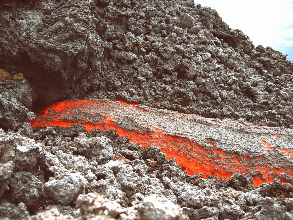 cooling lava