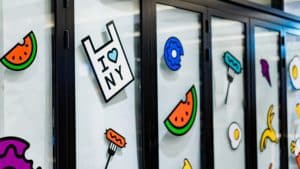 stickers on glass