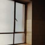 A frosted glass window.