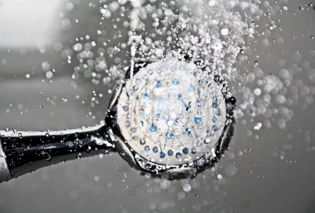 Shower head with water Shower head with water