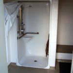 one-piece fiberglass shower