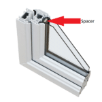 Upper view of a window spacer.