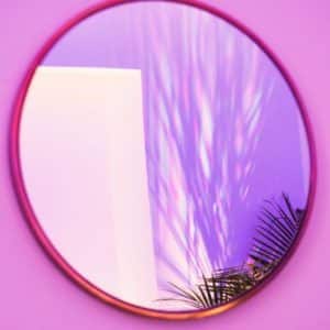 using colored mirror creates a unique aesthetic