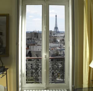 french-door looks out to Paris
