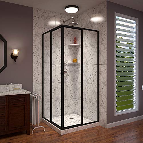 Black Corner Framed Shower Enclosure