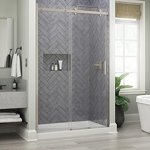 delta sliding shower door frameless