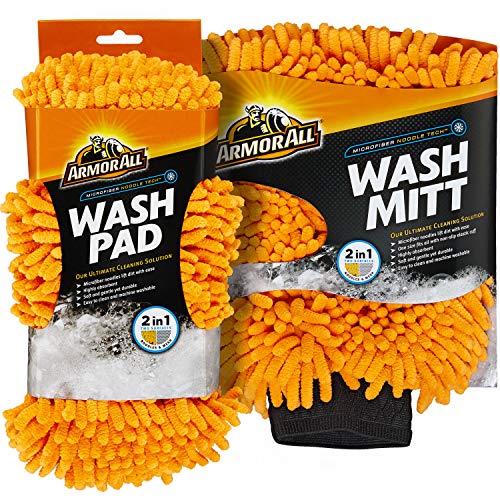 ArmorAll Orange Microfiber Noodle Wash Pad and Wash Mitt