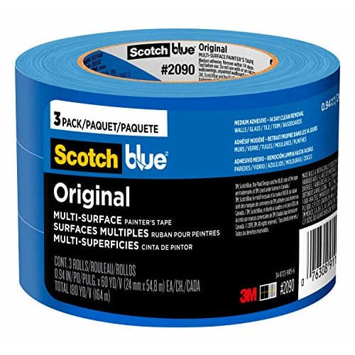 Scotch Blue Painters Tape 3 rolls against a white background