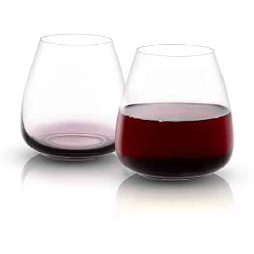 joyjolt red stemless wine glasses