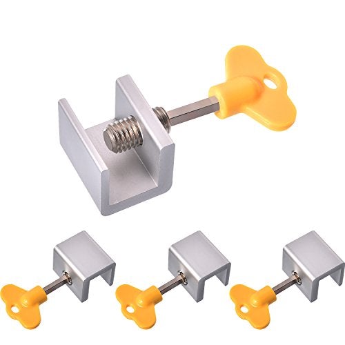 Steel Maxdot sliding window locks with yellow keys