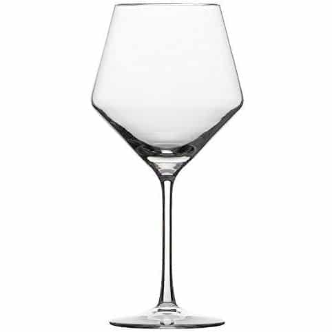 Schott Zwiesel Burgundy Glass sits empty in a white background