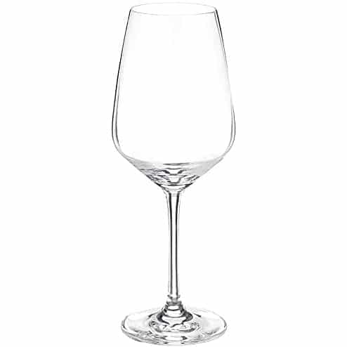 Crystal Clear White Wine Glass sits empty against a white background.